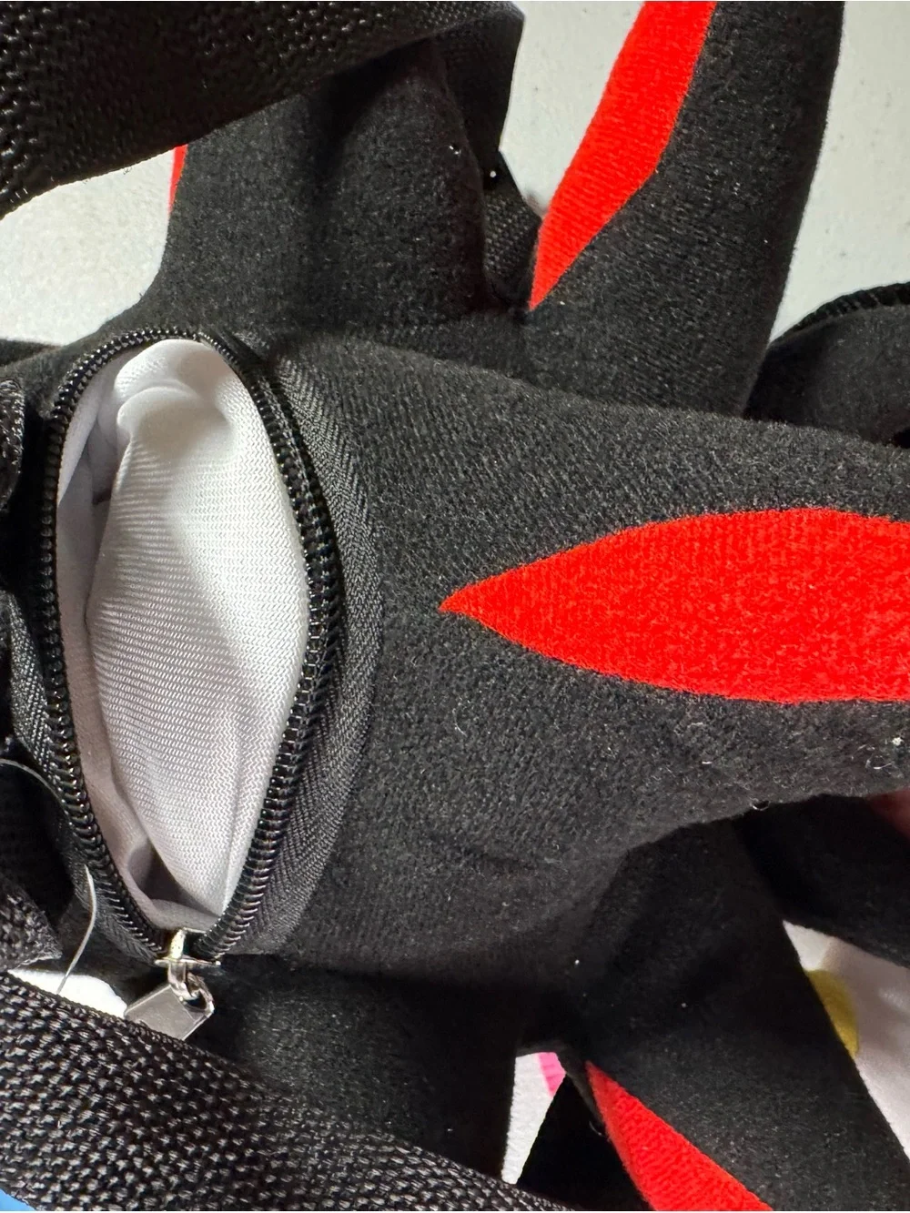 Plush Character Kids Backpack in Black, Red & Yellow — Shadow Style